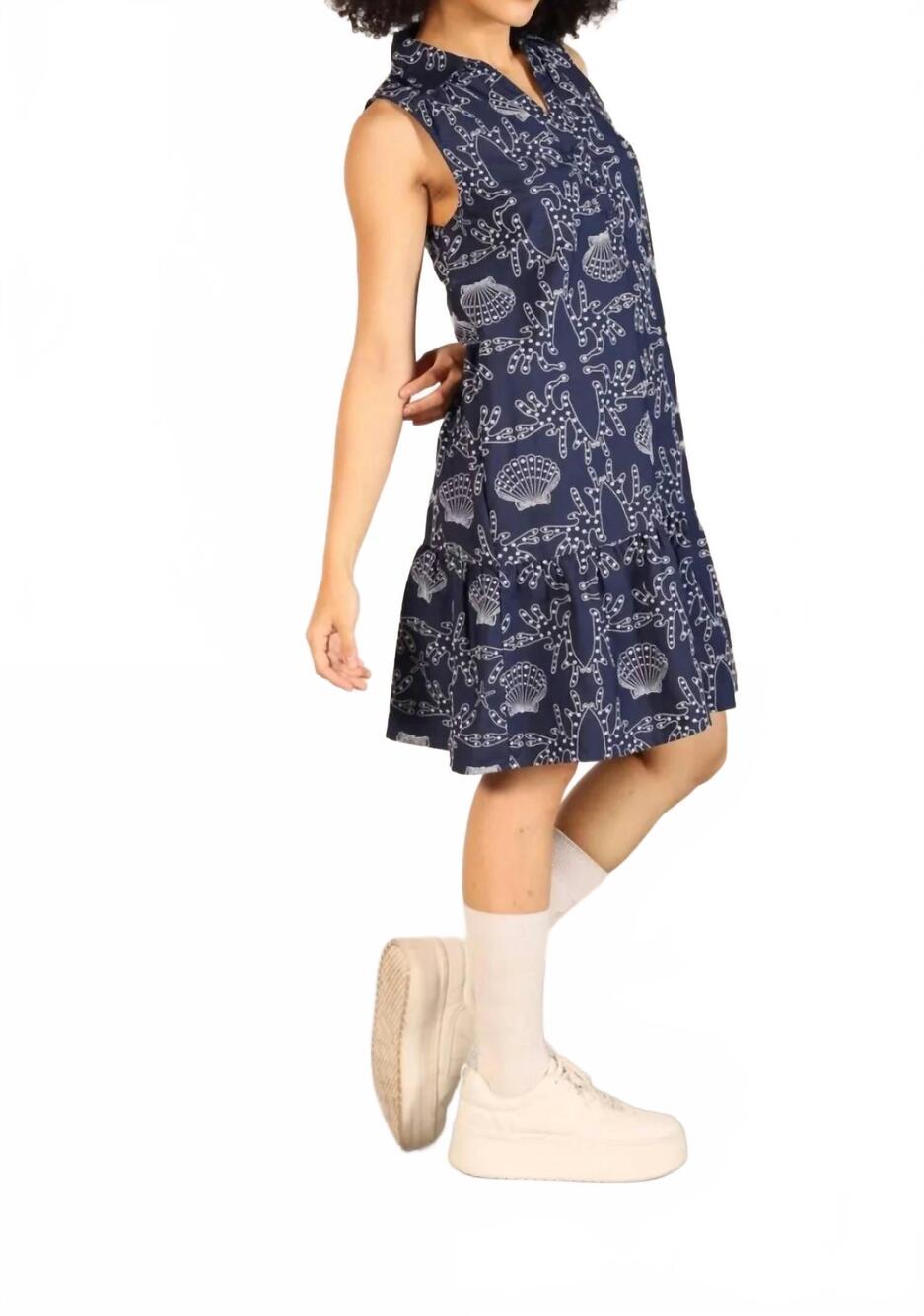 NEW MAUDE VIVANTE alina embroidered dress in navy